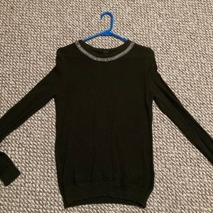 Embellished Olive Green Sweater (F21)